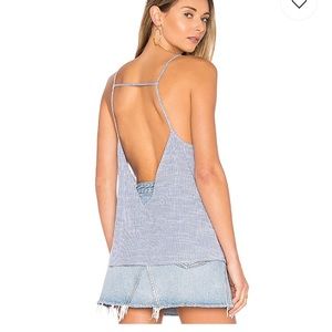 Baby blue scoop back sleeveless top